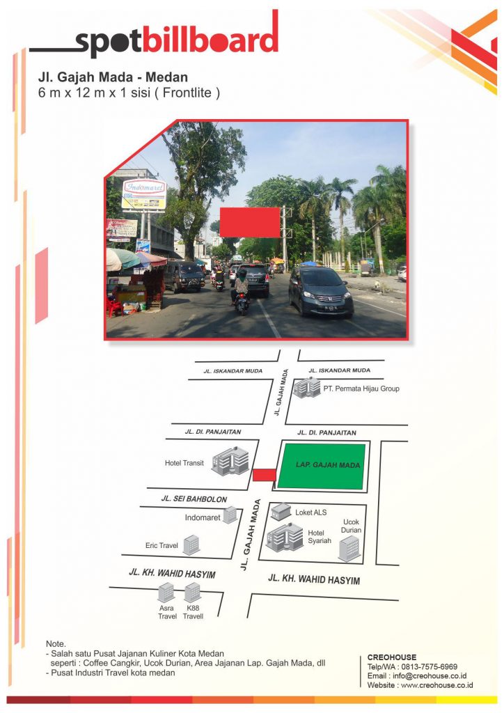Spot Billboard Jl.Gajah Mada - Medan