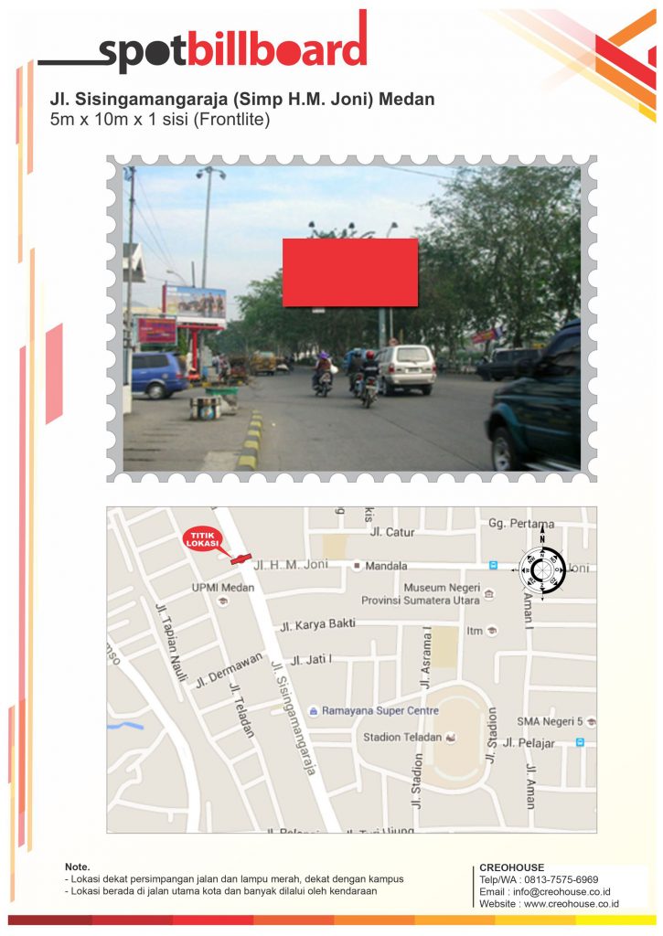Spot Billboard Jl.SM Raja Simpang HM.Joni - Medan