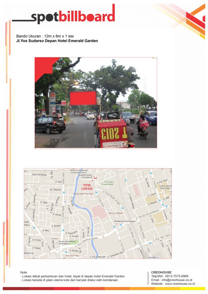 Spot Billboard Jl.Yos Sudarso Dpn Hotel Emerald Garden - Medan