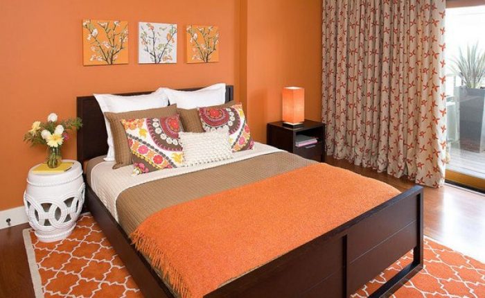 Warna cat kamar tidur orange