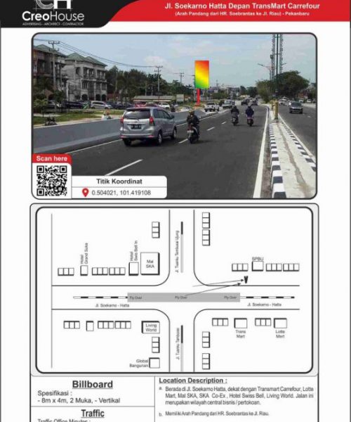 Billboard Jl Soekarno Hatta Depan TransMart Carrefour Jasa billboard Pekanbaru